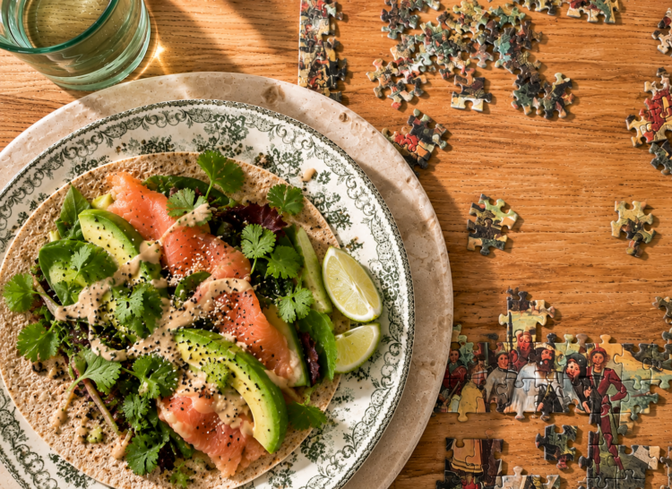 Salmon avocado wrap