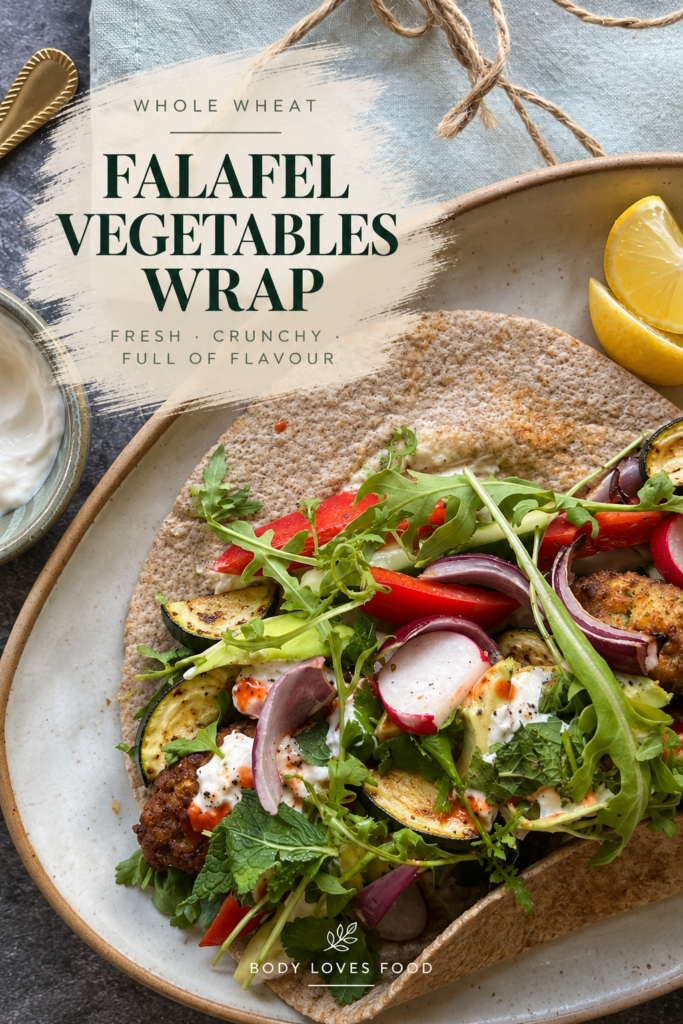 Falafel vegetables wrap