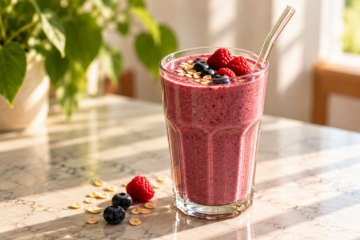 breakfast smoothie with berries & veggies