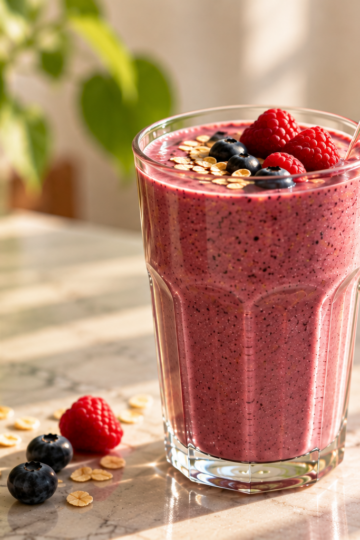 breakfast smoothie with berries & veggies
