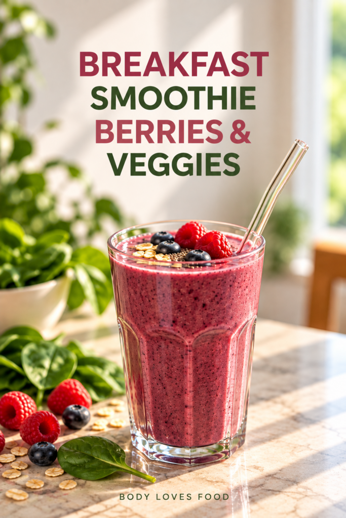 breakfast smoothie with berries & veggies